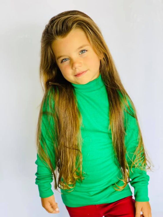 Picture of BIMBI 100% HIGH QUALITY Cotton Thermal Turtleneck XMAS GREEN